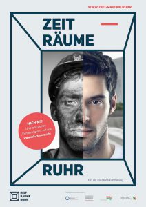 Das Plakat zum Projekt "Zeit-Räume Ruhr": Zechenkumpel wird zum... IT-Experten, Hipster oder was auch immer. (© Zeit-Räume Ruhr / Gestaltung: Freiwild Kommunikation)